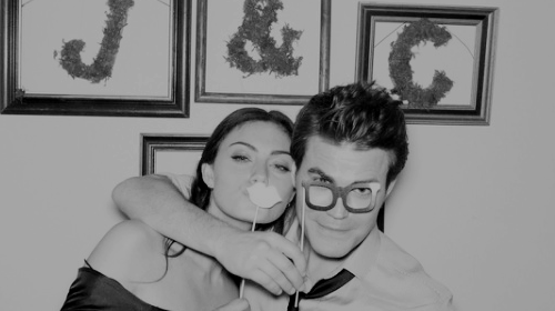 psychoticblood:    Paul & Phoebe at Candice and Joe’s wedding photobooth   (Candice Accola married The Fray guitarist Joe King on October 18, 2014)