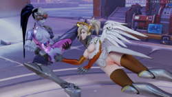 nocure-bld: Widowmaker and Mercy Animation Widow and Mercy fingering