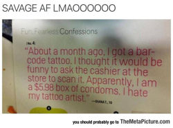 srsfunny:  Bar Code Tattoo
