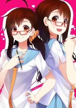 fullblacknabot:  Kosaki and haru with glasses x_x