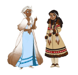 queenchelly:  Frozen Inuit princesses redesigns. <3I think