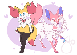 askpamperedsylveon:SPECIES SWAPToulouse as a Braixen and Marie