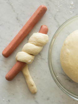 foodffs:Pretzel Dogs with a Whole Grain Mustard Cheese SauceReally