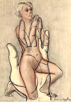 colin-vian:   Francis Picabia - La Prière, 1932. Pastel, brush