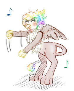 rainbowfeatherreplies:  Dance!  Art by AskDarlingadelaide  ^w^