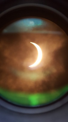 This is a picture my friend got of the eclipse from a telescope.