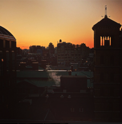 citylandscapes:Sunset over The Belfry, NYCSource: Picture This