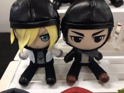 New YOI plushies from GIFT: Barcelona set featuring motorbike