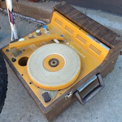communicator:  Old #recordplayer left out in the street with