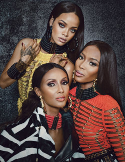 global-fashions:  Olivier Rousteing, Naomi Campbell, Iman &