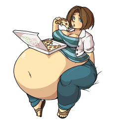 morningpanda:  The glorious Aisha, enjoying some pizza~! Don’t forget to check out the rest of my work at My Deviantart 