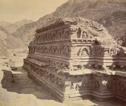 archaeoart:  Buddhist ruins at Ali Masjid, Pakistan, circa 1878..