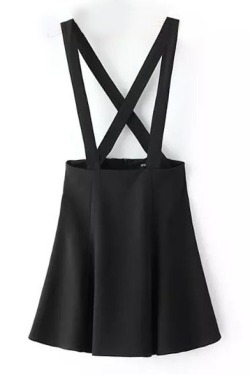 besafe-side:    Plain Cross Back Zip Back Over All SkirtZipper