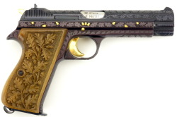 fmj556x45:  Sig P210 9 mm Para caliber pistol. Factory engraved