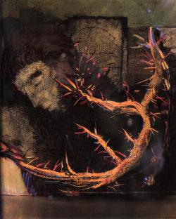 artist-redon:  Christ with Red Thorns by Odilon RedonSize: 50x40