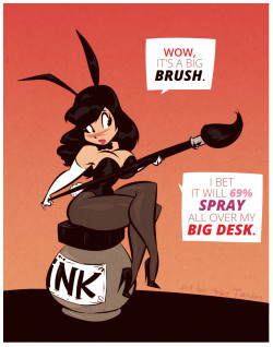   Inktober2017 - 01 - Bunny Girl - Big Brush - Cartoony PinUp