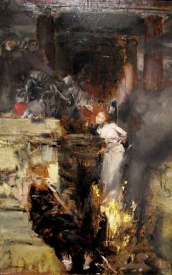 blackpaint20:    Burning of a witch, Albert von Keller (1844-1920)