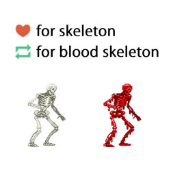 horrorpunk: like for skeleton. reblog for blood skeleton. CHOOSE