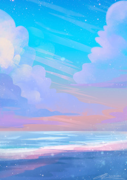 zandraart:  blue beach