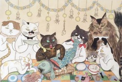lee-no-akumu:  Cats Party(Art from  Ishiguro Ayako (Junji Ito’s