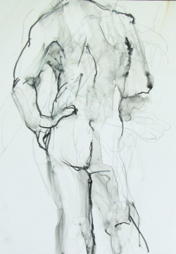 teophil:  artformen:  model with hand on hip - graphite on synthetic