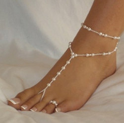 ringtorulethemall:  1 Set  Anklet And Foot Chain, Toe Ring With
