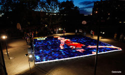 open court   19,000 gatorade bottles= jordan street art Ball