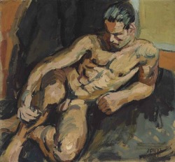 ratatoskryggdrasil:Duncan Grant, Reclining Male Nude (Tony Asserati),