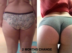 be-hot-and-squat:  2 MONTHS DIFFERENCE.I am standing in a slightly