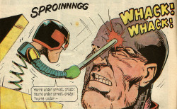 Panel from Judge Dredd No. 6 (Quality Comics 1986). Art by Steve