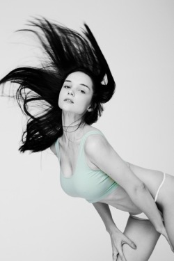 americanapparel:  Eugenia in the Cotton Spandex Crop Tank and