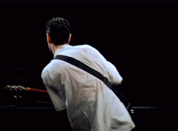 ripleyholden:David Byrne of Talking Heads performing Crosseyed
