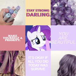 ponypositivity: a rarity depression recovery moodboard for anon