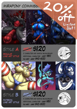 Limited slot offer! Commission 20% off  Hello! I open more special