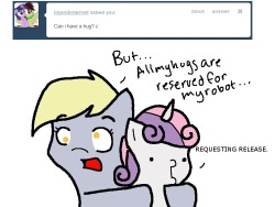 sweetiebotreplies:  someponyshardlife:  none for anypony else