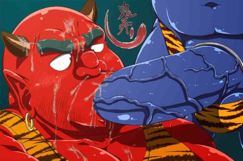 Red Oni Servicing Blue Oni.