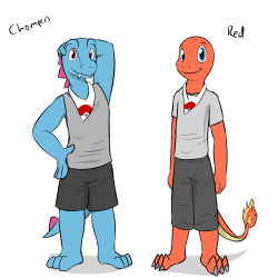 My old pokemon mystery dungeon team.  I was the charmander and