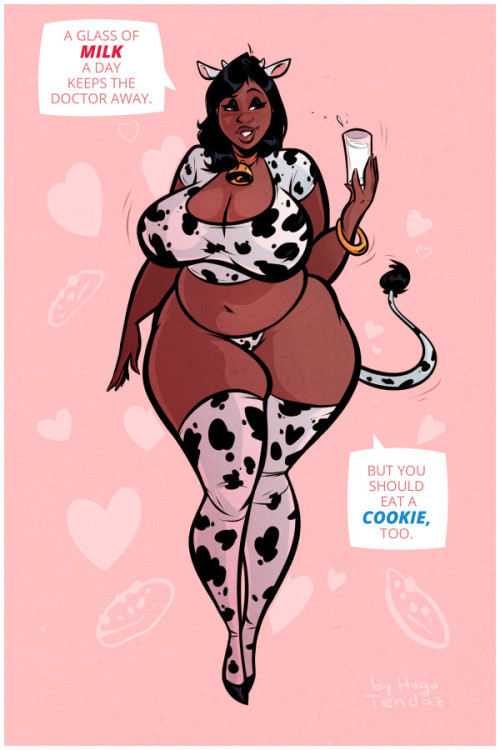 Cowgirl - Milk and Cookie - Cartoon PinUpNothing like sipping