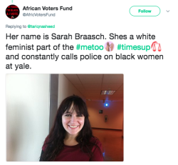 revolutionarykoolaid:Today in Racist Fuckery (5.11.18): Sarah