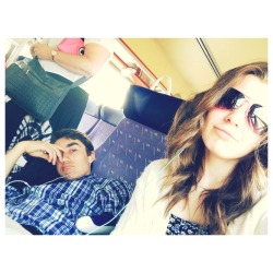 Selfie on a train in France with my best friend :-) We are quite