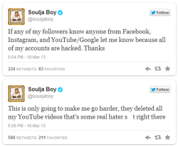 thedailywhat:  Hack of the Day: Hacker Wipes Out Soulja Boy’s