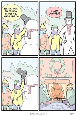 tastefullyoffensive:  The Snow Man (comic by Extra Fabulous Comics)  I&rsquo;ll take that hat off your hands&hellip;