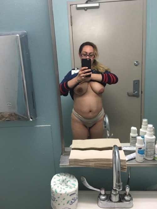 sexonshift:  My naughty NYC nurse wife back at it again love it when i get pics of her like this i don’t mind when she shares her pics with other she is a big tease but believe it or not she doesn’t feel she is sexy or beautiful she thinks she is