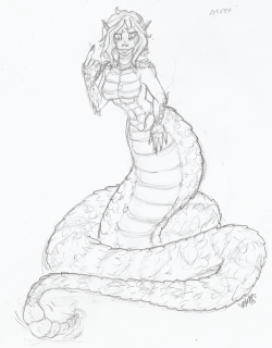 Day 04: Naga from THIS 30 day monster girl challengeDrew a naga