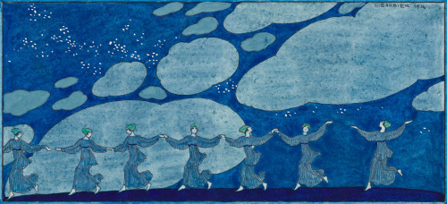 arsvitaest:  George Barbier, Les danses au clair de lune, 1914Watercolor,