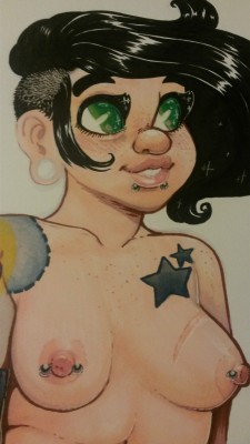 littlefroggies:  Here’s a detail shot of that marker drawing,