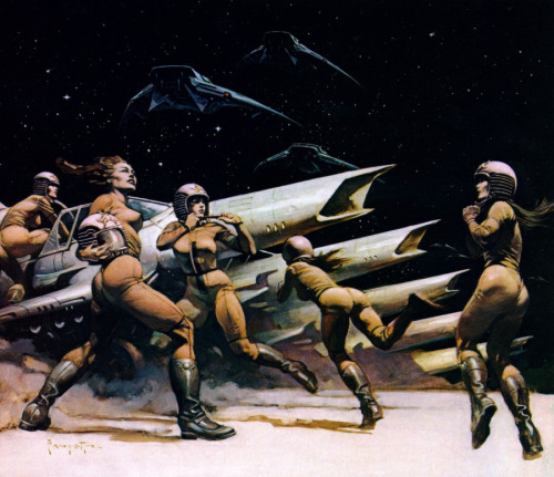 Battlestar Galactica illustrations by Frank Frazetta
