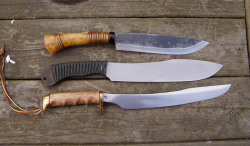 knifepics:  Custom choppers/camp knives