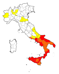 Incidence of organized crime’s extortion by province in