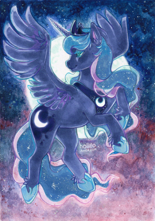 texasuberalles: hollifo:  Princess of the Night | Luna | Watercolour,